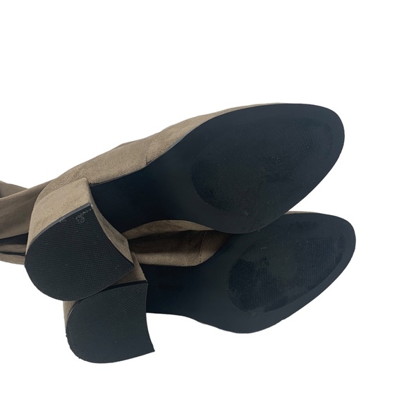 Steve Madden Suede Over-the-Knee Boots Tan Block Heel Tie Back Size 8 - Picture 8 of 16